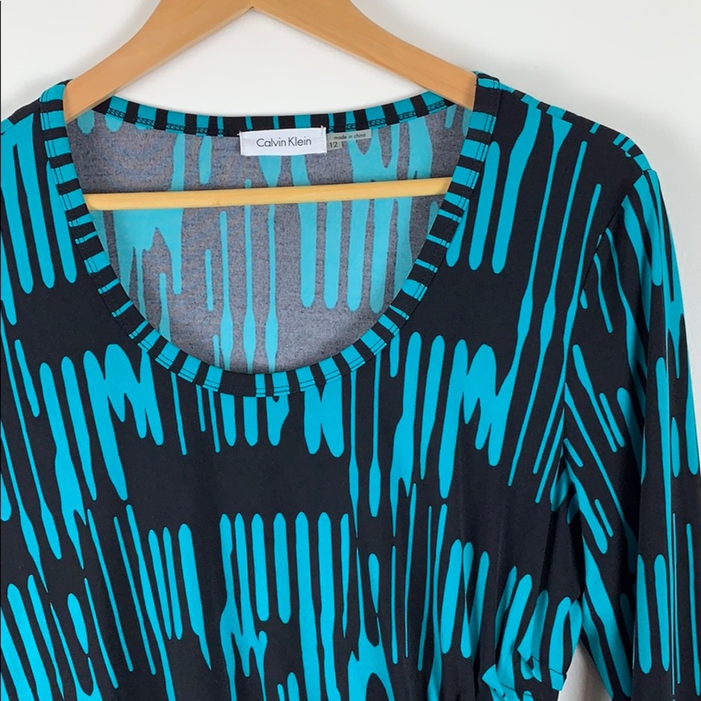 Calvin Klein Black and Teal Dress